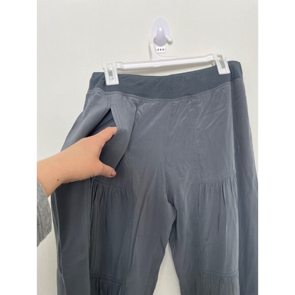 Soft Surroundings Grey Tiered Silk Grey Trouser Pants - Picture 6 of 7